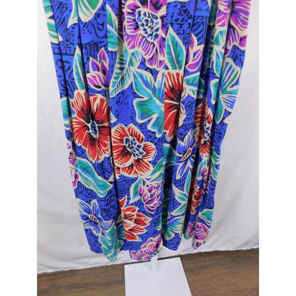 Vtg Worthington Blue Floral Pleated Skirt 8 USA 90s - Picture 3 of 11